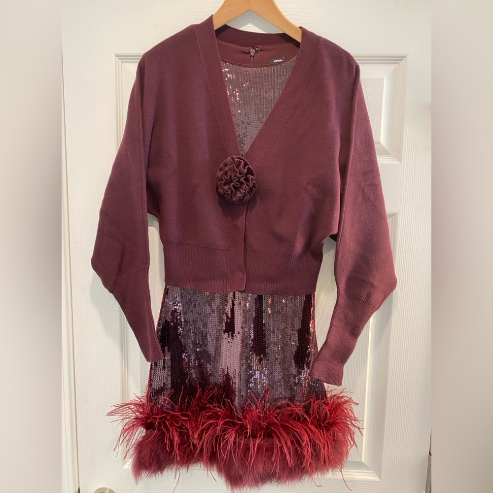 Express Burgundy Cardigan NWOT Size M